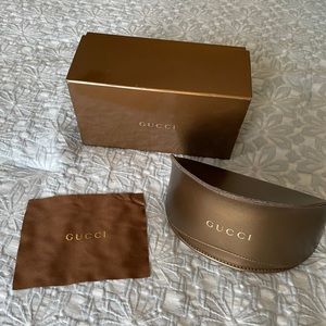 Gucci Sunglass box, case and cloth.